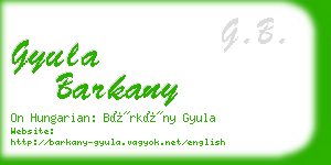 gyula barkany business card